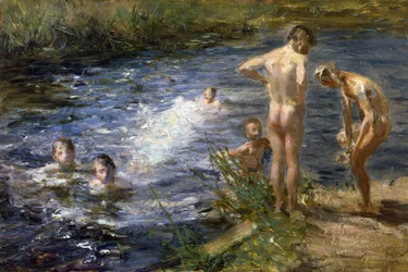 Pojat joella, 1899.