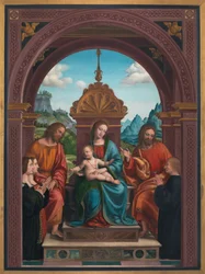 Madonna ja lapsi, St. James, St. Philip ja Antonio Bustin perhe