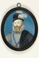 Robert Dudley, Earl Of Leicester (akvarelli vellum)