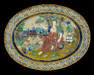 Kaunis keraaminen istutuskone lasitetusta savesta, Bernard Palissy (1510-1589)