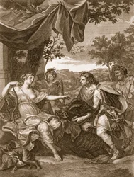 Meleager esittelee villisian pään Atalantalle, 1731
