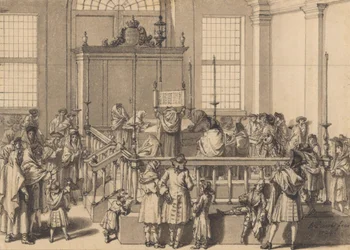 Lain esittely portugalilaisessa synagogassa Haagissa