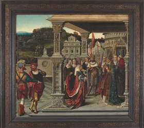Pyhä Helena paavin edessä Roomassa, noin 1510-1520.