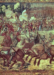 Pavian taistelu, 24. helmikuuta 1525 Gobeliinin yksityiskohta vuodelta 156716.