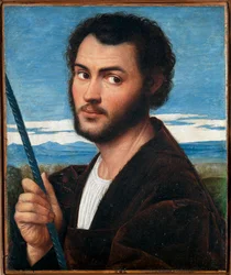 Miehen muotokuva par Licinion, Bernardino (n. 1489-n. 1565). Öljy kankaalle, koko: 32x25,5, 1500-luvun ensimmäinen puolisko, Fondazione Cini, Venezia