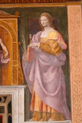 Pyhä Lucia, Bernardino Luinin fresko San Maurizio al Monastero Maggioren kirkossa, Milanossa, Lombardiassa, Italiassa