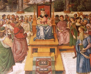Enea Silvio Piccolomini tapaa Skotlannin kuninkaan James I:n, yksityiskohta Pius II:n tarinoista