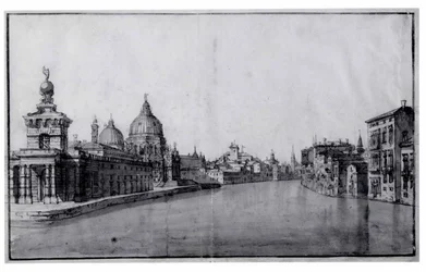 Canal Granden suuaukko, Dogana da Mar ja Santa Maria della Salute vasemmalla