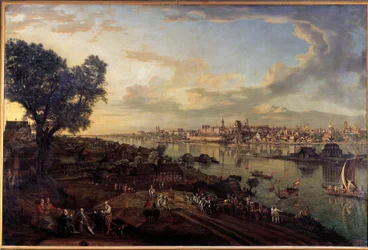 Näkymä Varsovan kaupunkiin Prahan esikaupungista Bernardo Bellotton (1720-1780) maalaus