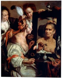 Vanhan keimailijattaren vanitas, vuoden 1630 jälkeen.