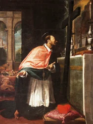 St Charles Borromeo, Bernardo Strozzi (1581-1644), Kapusiinien kirkko, Sarzana, Italia