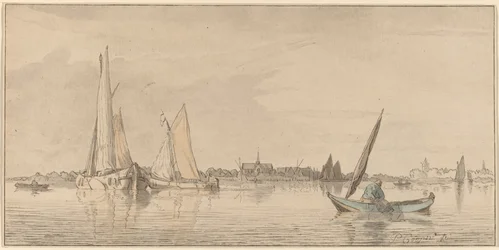 Joki kaupungin kanssa, 1775.