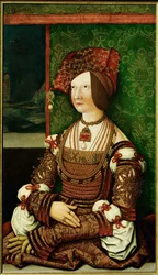 Bianca Maria Sforza, keisari Maximilianus I:n toinen vaimo (öljy puulle)