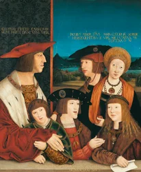 Keisari Maximilian I:n perhe, vuoden 1515 jälkeen (öljy paneelissa)