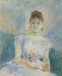 Paula Gobillard hänen juhlapukussaan, 1887.