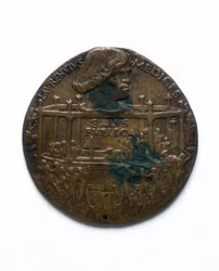 Pazzi-salaliittoa kuvaava mitali. Lorenzo de 