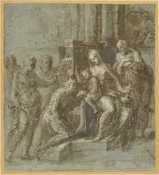 Maagisten palvominen, noin 1525 (kynä ja muste).