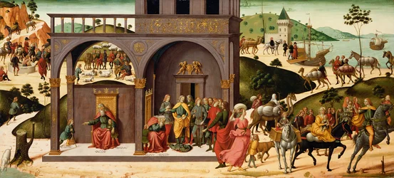 Joosefin tarina, noin 1485 (tempera ja lehtikulta paneelille).