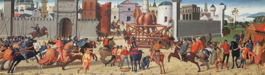 Troijan piiritys II: Puinen hevonen, n. 1490-1495 (katso myös 69652)
