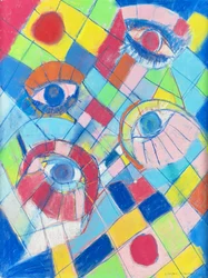 Katseet 1, 2024 (pastelli kortille)