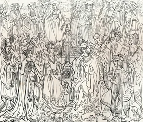 Ranskan kuninkaan Ludvig XII:n ja Mary Tudorin avioliitto 1500-luvulla, 1849.