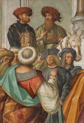 Keskilaivo, toinen pohjoinen jänne, Neitsyen häät, Boccaccio Boccaccino 1514-15, yksityiskohta