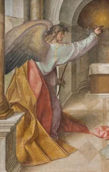 Keskilaivo, kolmas pohjoisjänne, ilmestys, Boccaccio Boccaccino 1516-17, yksityiskohta