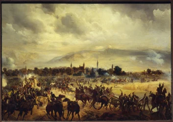 Kohtaus Unkarin vapaussodasta vuonna 1849. (A Sce of the Unkarin vapaussodasta 1849). Gottfried (Bogdan Pavlovich) Willewalden (1818-1903) maalaus öljy puulle