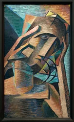Meditaatio. Bohumil Kubistan (1884-1918) maalaus, öljy kankaalle 1915. Tšekkiläinen taide 1900-luku. Veletrzni Palace (Messupalatsi), Praha (Tšekki).