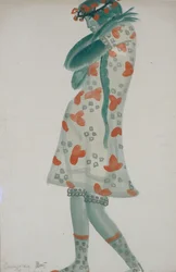 Pukusuunnittelu N. Rimski-Korsakovin oopperaan Snow Maiden, 1919