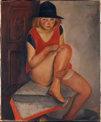 ""La modele"" (The Model) Peinture de Boris Grigoriev (1886-1939) noin 1926 - Öljy kankaalle Koko 72,7x60 cm Metropolitan Museum of Art, New York ©FineArtImage/Leemage