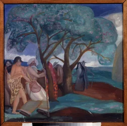 Maagien palvonta. Boris Dmitrievich Grigorjevin (1886-1939) työ, tempera pahville