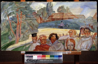 Venäjä. Sarjassa Venäjän kasvot (Venäjä, syklistä Venäjän kasvot). Boris Dmitrievich Grigorjevin (1886-1939) työ, akvarelli ja guassi paperille, noin 1917, venäläinen avantgarde, 1900-luku, ekspressionismi. Valtion taidemuseo, Dniprope