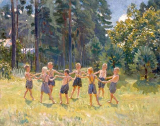 Rengaslinnut aukealla lähellä dachaa