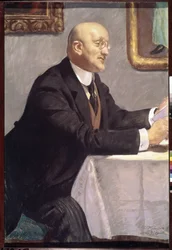 Taiteilijan muotokuva Igor Grabar (1871-1960) (Taiteilija I. Grabarin muotokuva). Boris Michaylovich Kustodiev (Koustodiev) (1878-1927) teos, pastelli, sur kartonki