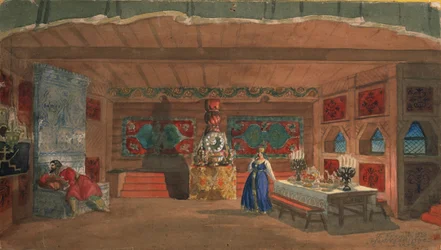 Lavastus N. Rimski-Korsakovin oopperaan Tsaarin morsian, 1920