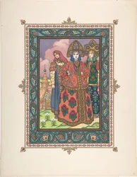 Kuvitus satuun Vasilisa Kaunis, n. 1925