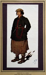 Venäjä: Venäjän vallankumouksellisen Chekan naisagentti. Boris Zvorykinen piirustus (1872-1935)