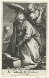 Saint Candida ja Saint Gelasia erakkoina enkelin kanssa SS. Candida et Gelasia (otsikko esineessä) Eremittaria (sarjan nimi) Sacra Eremus Ascetriarum (sarjan nimi)