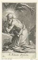 Pyhä Simeon Stylites vanhin erakkona S. Simeon Stylita (otsikko esineessä) Erakot (sarjan nimi) Sacra eremvs ascetarvm (sarjan nimi)