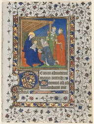 Bifolio tuntikirjasta: Adoration of the Magi, n. 1415.