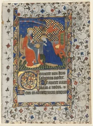 Kaksoislehti rukouskirjasta: Neitsyen kruunaus, noin 1415.