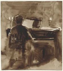 Pianosoitin kynttilänvalossa