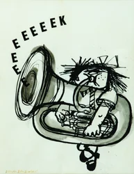 Eeeeeeeek! (mustetta paperille)
