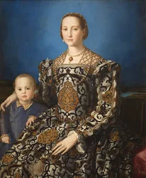 Italian: Ritratto di Eleonora di Toledo col figlio Giovanni Muotokuva Eleonoora Toledon ja hänen poikansa Giovanni de