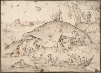 Isot kalat syövät pieniä kaloja, 1556