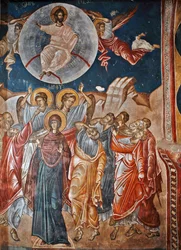 Ylösnousemus - Peinture de Damiane (aktiivinen 1300-luku) - 1300-luku - Fresko - Pyhän Yrjön luostari, Ubisi ©FineArtImages/Leemage