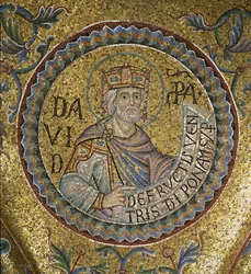 Kuningas David Yksityiskohta sisämosaiikeista Pyhän Markuksen basilikassa, 1200-luku