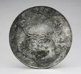 Peili kahvalla Herakles-solmun muodossa, n. 280-400 (hopea)