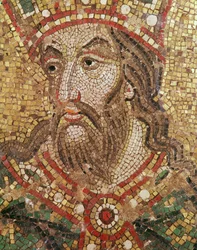 Kuninkaan pää (mosaiikki) (yksityiskohta)